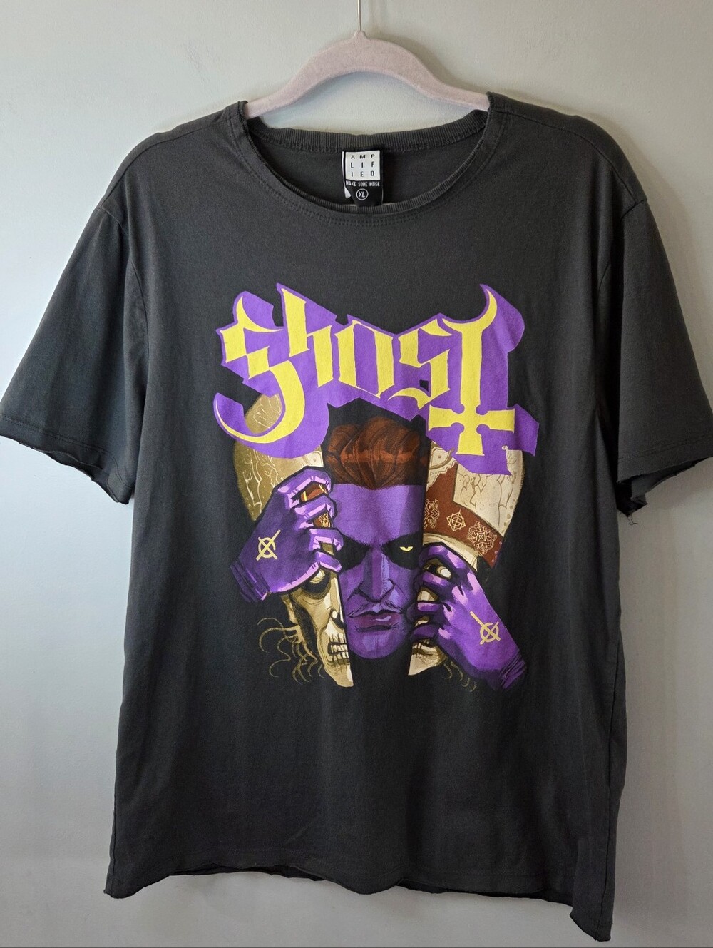 Amplified Clothing: Ghost - Alter Egos T-Shirt  Size XL Distressed Raw Hem Men